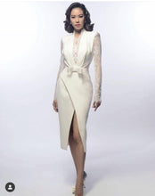 Load image into Gallery viewer, 2019 Black white lace long sleeves elegant fashion bandage dress Sexy evening Party Bodycon wholesale womens clot  Dress + suit