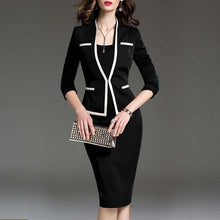 Load image into Gallery viewer, Women's Suit Bodycon Dress Jacket 2 Pieces Set Office Wear Jacket  Dress 2019 Spring Autumn Female Dresses Suits Plus Size 6XL