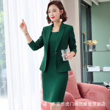 Load image into Gallery viewer, Blazer Dress Suits Ladies Office Wear Full Sleeve Slim Blazer+Sleeveless Dress 2 Piece Set Vestido Formal Dress Suit Woman 8092