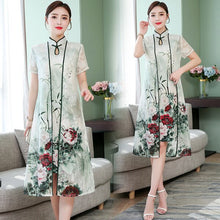 Load image into Gallery viewer, Dress Suits Women Chinese Style Vintage Dresses Embroidery Boho Bohemian Embroidered Summer Short Sleeve Two Piece Set Clothes