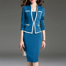 Load image into Gallery viewer, Women's Suit Bodycon Dress Jacket 2 Pieces Set Office Wear Jacket  Dress 2019 Spring Autumn Female Dresses Suits Plus Size 6XL