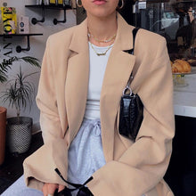 Load image into Gallery viewer, FANTOYE Women Autumn Winter Suit Blazer Casual Breasted Pocket Women's Blazer Dress Suits Elegant Khaki Loose Coat Streetwear