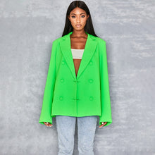 Load image into Gallery viewer, FANTOYE Women Autumn Winter Suit Blazer Casual Breasted Pocket Women's Blazer Dress Suits Elegant Khaki Loose Coat Streetwear