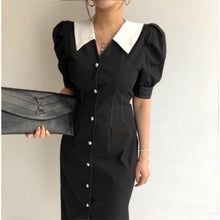 Load image into Gallery viewer, French Style Dress Women Office Lady Dress Solid Bodycon Summer  Party Midi Work Formal Dress