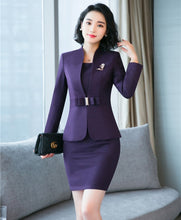 Load image into Gallery viewer, 2018 New Fashion Autumn Winter Formal Blazers Suits With Two Piece Jackets And Dress For Women Business Work Wear Sets OL Styles