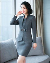 Load image into Gallery viewer, 2018 New Fashion Autumn Winter Formal Blazers Suits With Two Piece Jackets And Dress For Women Business Work Wear Sets OL Styles
